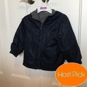 Boys size 5 reversible navy and gray coat